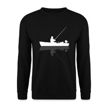 Angler Fishing Boat Fishing Boat Gift - Unisex Sweatshirt - black - Front - Alina (178cm) & Michal (187cm)