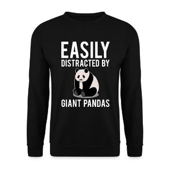 Panda Bear Big Panda Saying Zoo Animals Gift - Unisex Sweatshirt - black - Front - Alina (178cm) & Michal (187cm)