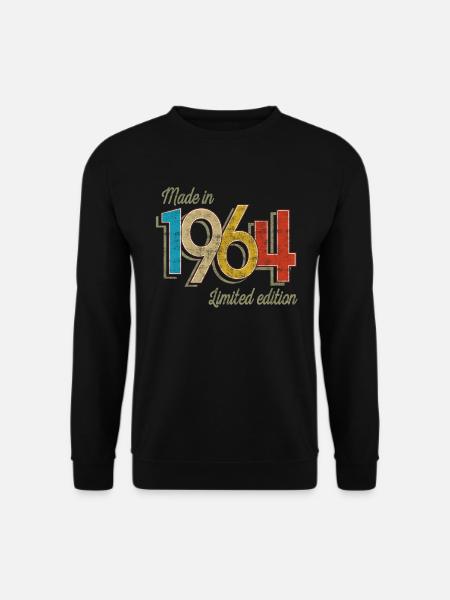 1964 Jahrgang Geburtstag Retro Geschenkidee - Unisex Pullover - Schwarz