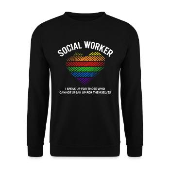 Travail social travailleur social sort coeur cadeau - Sweat-shirt Unisexe - noir - Devant - Alina (178cm) & Michal (187cm)
