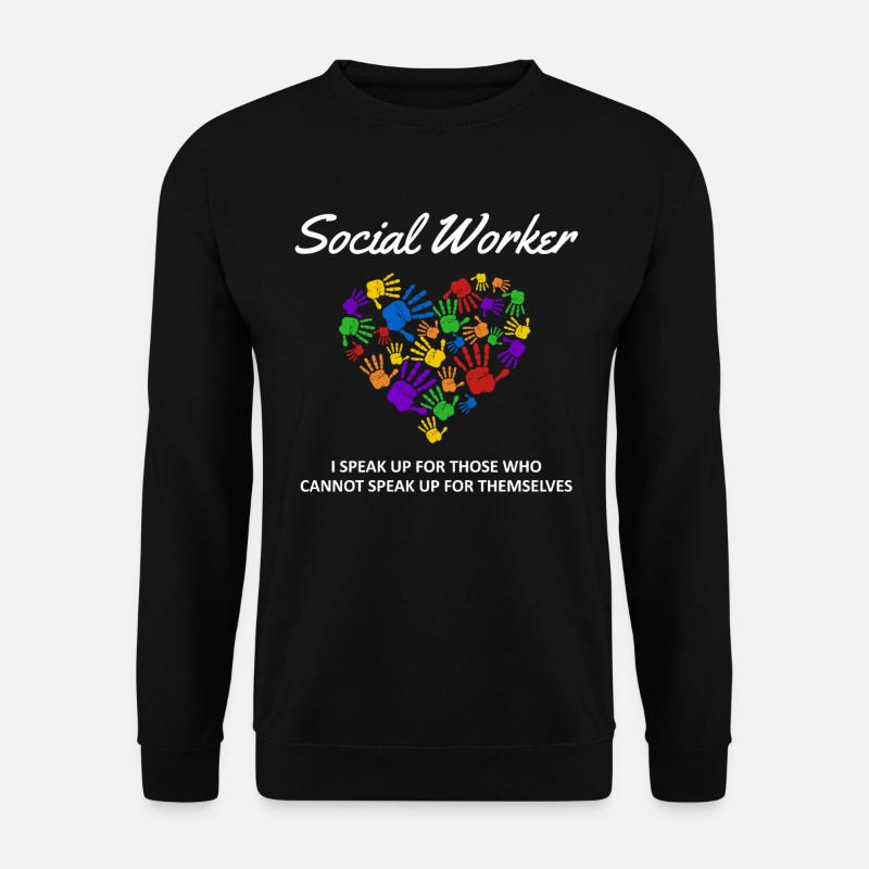 Sozialarbeit Sozialarbeiter Spruch Herz Geschenk - Unisex Pullover - Schwarz