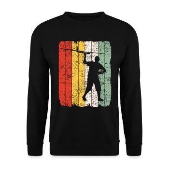 Model Flight Model Maker Airplane Retro Gift - Unisex Sweatshirt - black - Front - Alina (178cm) & Michal (187cm)
