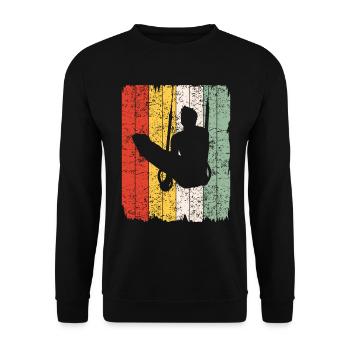 Ringeturnen Ringsport Retro Vintage Geschenk - Unisex Pullover - Schwarz - Vorne - Alina (178cm) & Michal (187cm)