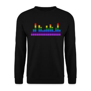 LGBTQ Musik Regenbogen EQ Pride Month Geschenk - Unisex Pullover - Schwarz - Vorne - Alina (178cm) & Michal (187cm)