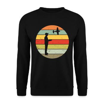 RC avion modèle retro cadeau vintage - Sweat-shirt Unisexe - noir - Devant - Alina (178cm) & Michal (187cm)
