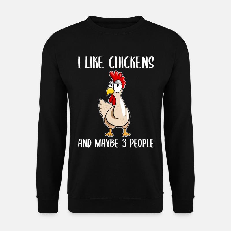 Hühner Spruch Lustiges Huhn Geschenk Hühnerhaltung - Unisex Pullover - Schwarz