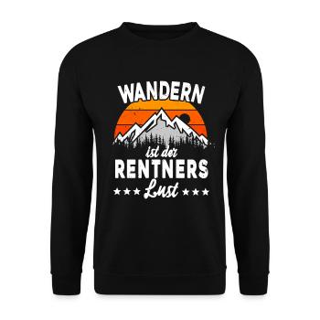 Wandern Berge Rentner Ruhestand Geschenkidee - Unisex Pullover - Schwarz - Vorne - Alina (178cm) & Michal (187cm)