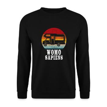 Camper Camping funny saying Womo Sapiens - Unisex Sweatshirt - black - Front - Alina (178cm) & Michal (187cm)