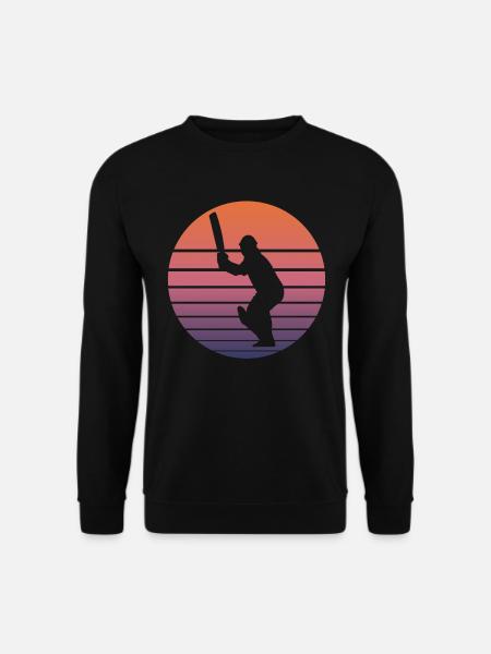 Cricket Players Fans Cricket Gift Retro - Unisex Sweatshirt - black