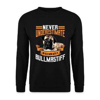 Bullmastiff Geschenk Männer - Unisex Pullover - Schwarz - Vorne - Alina (178cm) & Michal (187cm)