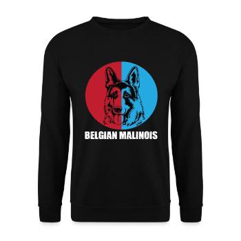 Belgischer Malinois - Unisex Pullover - Schwarz - Vorne - Alina (178cm) & Michal (187cm)