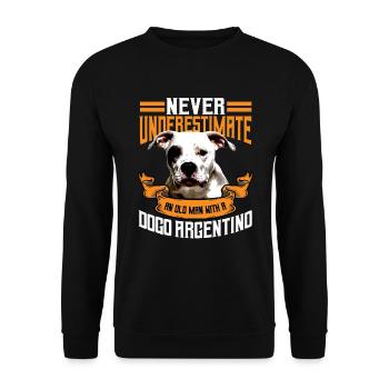 Dogo Argentino cadeau hommes - Sweat-shirt Unisexe - noir - Devant - Alina (178cm) & Michal (187cm)