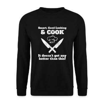 Smart Good Looking & Cook Chef Cook - Unisex Sweatshirt - black - Front - Alina (178cm) & Michal (187cm)