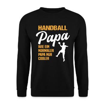 Handballer Papa Handball Sportler Geschenk Herren - Unisex Pullover - Schwarz - Vorne - Alina (178cm) & Michal (187cm)