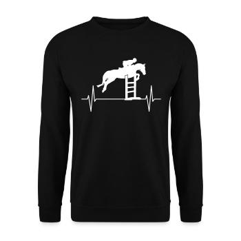 Reitsport Cavaliers de saut EKG ligne cadeau - Sweat-shirt Unisexe - noir - Devant - Alina (178cm) & Michal (187cm)