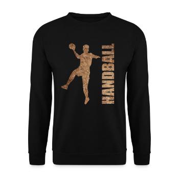 Handballer Handball Sportler Geschenk Herren - Unisex Pullover - Schwarz - Vorne - Alina (178cm) & Michal (187cm)