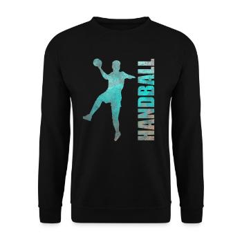 Handballer Handball Sportler Geschenk Herren - Unisex Pullover - Schwarz - Vorne - Alina (178cm) & Michal (187cm)
