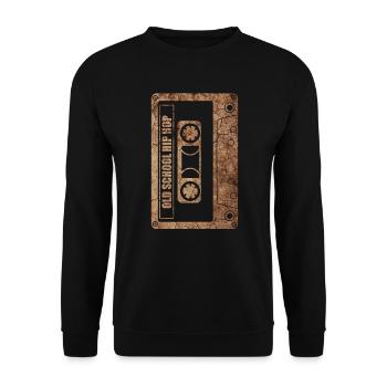 Old School Hip Hop Rap Kassette Geschenk - Unisex Pullover - Schwarz - Vorne - Alina (178cm) & Michal (187cm)