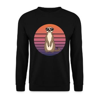 Suricate Drôle Cadeau Dames Hommes Enfants - Sweat-shirt Unisexe - noir - Devant - Alina (178cm) & Michal (187cm)