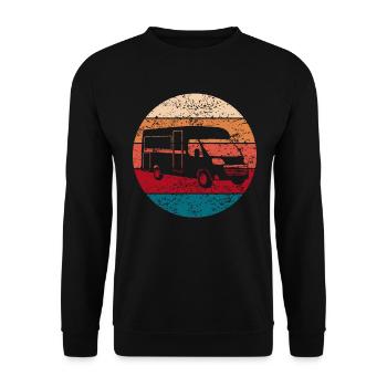 Camping Camper Motorhome Van Vintage Gift - Unisex Sweatshirt - black - Front - Alina (178cm) & Michal (187cm)