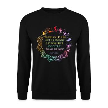 Embrace Chaos Alan Watts Inspirational Quote - Unisex Sweatshirt - black - Front - Alina (178cm) & Michal (187cm)