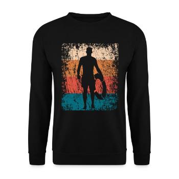 Lifeguard Lifeguard Retro Gift - Unisex Sweatshirt - black - Front - Alina (178cm) & Michal (187cm)