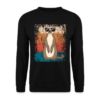 Suricate Drôle Cadeau Dames Hommes Enfants - Sweat-shirt Unisexe - noir - Devant - Alina (178cm) & Michal (187cm)