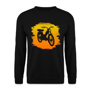 Moped Motorroller Mopedfahrer Sommer Geschenk - Unisex Pullover - Schwarz - Vorne - Alina (178cm) & Michal (187cm)