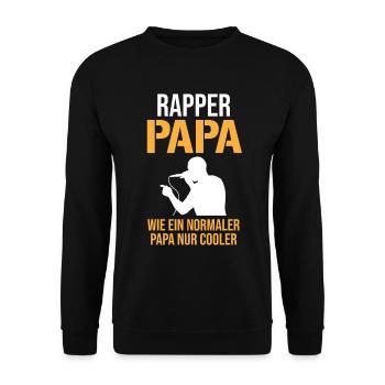 Rapper Papa Vater MC Hip Hop Rap Freestyle Battle - Unisex Pullover - Schwarz - Vorne - Alina (178cm) & Michal (187cm)