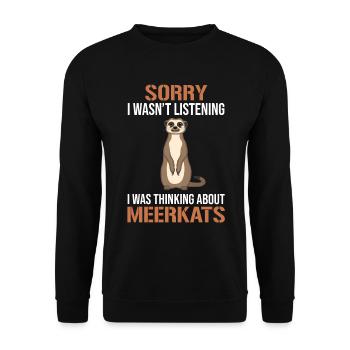 Suricate rengaine Cadeau Dames Hommes Enfants - Sweat-shirt Unisexe - noir - Devant - Alina (178cm) & Michal (187cm)