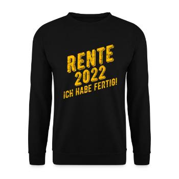 Rente Ruhestand 2022 Geschenkidee - Unisex Pullover - Schwarz - Vorne - Alina (178cm) & Michal (187cm)
