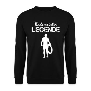 Bademeister Legende Rettungsschwimmer Geschenk - Unisex Pullover - Schwarz - Vorne - Alina (178cm) & Michal (187cm)