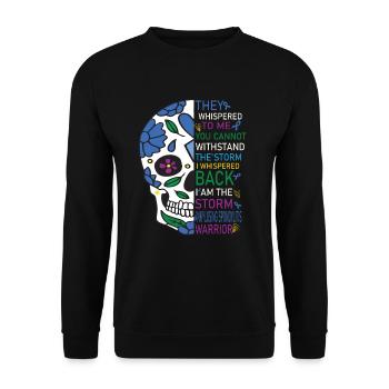Crâne de spondylarthrite ankylosante Warrior - Sweat-shirt Unisexe - noir - Devant - Alina (178cm) & Michal (187cm)