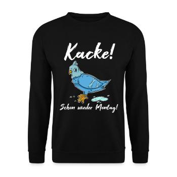 Kacke! Schon wieder Montag - Unisex Pullover - Schwarz - Vorne - Alina (178cm) & Michal (187cm)