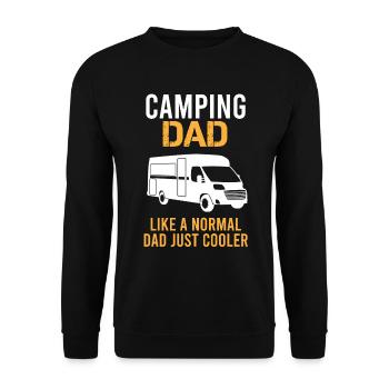 Camping Papa Spruch Camper Camping-car Van Cadeau - Sweat-shirt Unisexe - noir - Devant - Alina (178cm) & Michal (187cm)