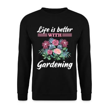 Gartenarbeit Spruch Garten Gärtner Geschenk - Unisex Pullover - Schwarz - Vorne - Alina (178cm) & Michal (187cm)