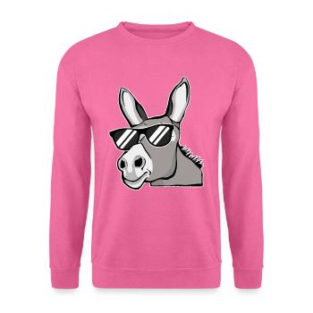 Esel Mit Sonnenbrille Hausesel Farm Tiere Geschenk - Unisex Pullover - Pink - Vorne