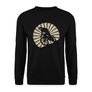 Downhill Mountainbiking VTT Retro Vintage Cadeau - Sweat-shirt Unisexe - noir - Devant - Alina (178cm) & Michal (187cm)