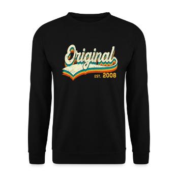 Birthday Original 2008 Vintage Gift Idea - Unisex Sweatshirt - black - Front - Alina (178cm) & Michal (187cm)