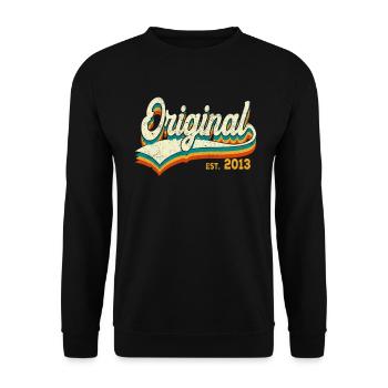 Geburtstag Original 2013 Jahrgang Geschenkidee - Unisex Pullover - Schwarz - Vorne - Alina (178cm) & Michal (187cm)