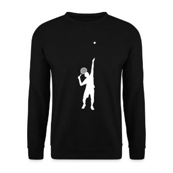 Tennis Tennisspieler Spieler Trainer Geschenk - Unisex Pullover - Schwarz - Vorne - Alina (178cm) & Michal (187cm)