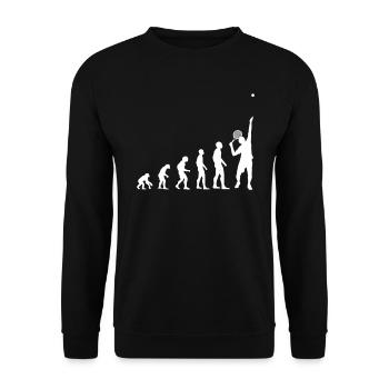 Tennis Evolution Tennisspieler Trainer Geschenk - Unisex Pullover - Schwarz - Vorne - Alina (178cm) & Michal (187cm)