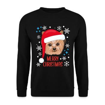 Yorkshire Terrier Dog Cadeau de Noël - Sweat-shirt Unisexe - noir - Devant - Alina (178cm) & Michal (187cm)