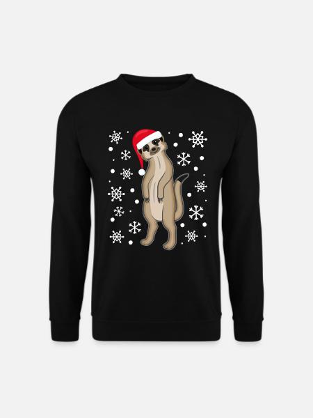 Erdmännchen Weihnachten Schneeflocken Geschenk - Unisex Pullover - Schwarz