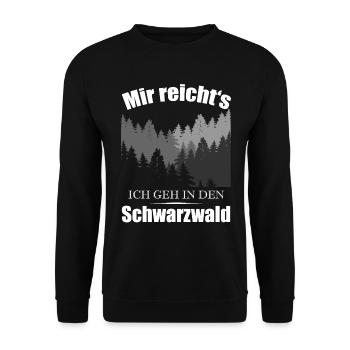 Schwarzwald Wald Schwarzwälder Spruch Geschenk - Unisex Pullover - Schwarz - Vorne - Alina (178cm) & Michal (187cm)