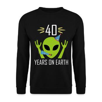 40 ans Anniversaire Femmes Hommes Alien Ufo Drôle - Sweat-shirt Unisexe - noir - Devant - Alina (178cm) & Michal (187cm)