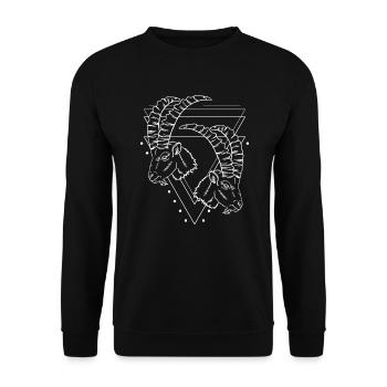 Gothic Capricorn Grunge Aesthetic Occult Gift - Unisex Sweatshirt - black - Front - Alina (178cm) & Michal (187cm)
