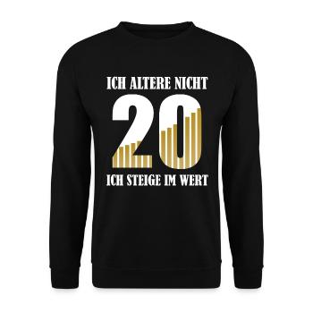 20 Jahre Geburtstag Spruch Frauen Männer Geschenk - Unisex Pullover - Schwarz - Vorne - Alina (178cm) & Michal (187cm)
