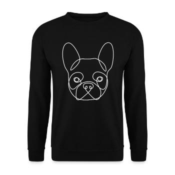 Bulldog Dog Line Art Cadeau d’art abstrait - Sweat-shirt Unisexe - noir - Devant - Alina (178cm) & Michal (187cm)