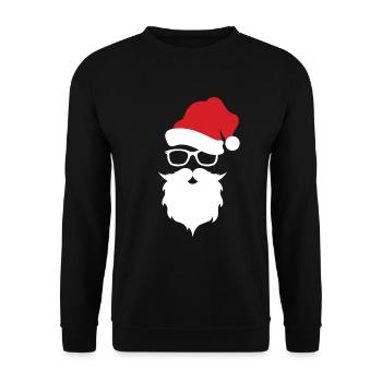 Santa Claus Beard Glasses Nikolaus Gift Idea - Unisex Sweatshirt - black - Front - Alina (178cm) & Michal (187cm)
